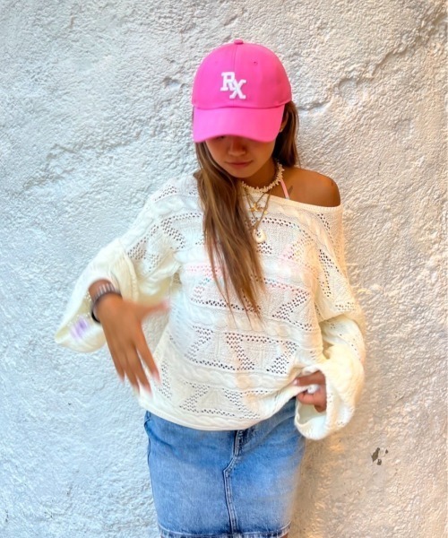 ROXY（ロキシー）の「RX COLOR CAP /ロキシーキッズワンポイント刺繍キャップ（帽子）（キャップ・キッズ・イエロー/ネイビー/ピンク/ブラック/ブルー/パープル・FREE）」の6枚目の写真