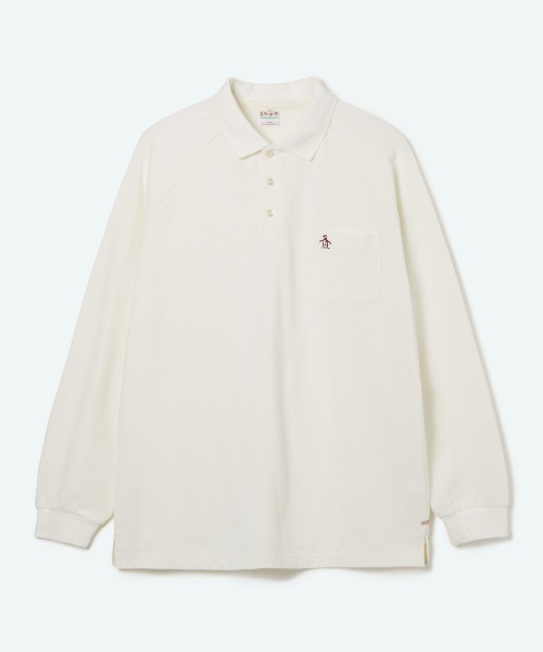 penguin BY MUNSINGWEAR（ペンギン バイ マンシングウェア）の「60’S RAGLAN SLEEVE POLO　長袖ポロシャツ　ゴルフウェア（ポロシャツ・メンズ・ブラウン/ホワイト/ブラック・M/L/XL）」の2枚目の写真