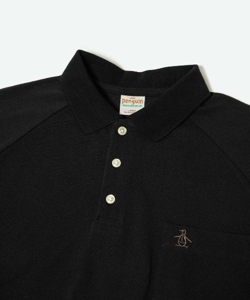 penguin BY MUNSINGWEAR（ペンギン バイ マンシングウェア）の「60’S RAGLAN SLEEVE POLO　長袖ポロシャツ　ゴルフウェア（ポロシャツ・メンズ・ブラウン/ホワイト/ブラック・M/L/XL）」の6枚目の写真