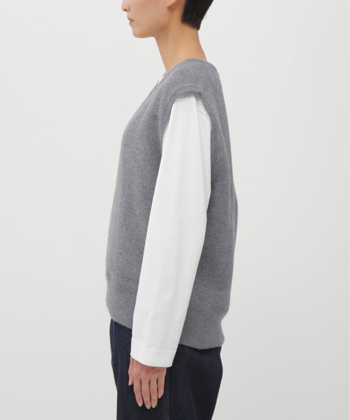 MHL.(エムエイチエル)の「FELTED DRY WOOL(ニット/セーター・レディース・グレー/ダークブラウン・2)」の4枚目の写真