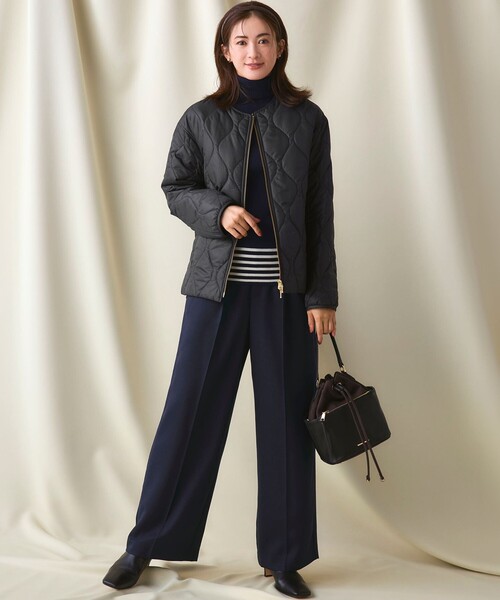 新品 23区 今季25AW ウーステッドウール リブタートル ニット 黒 38 Oggi1月号/CLASSY.11月号掲載】ウーステッドウール リブタートルネック