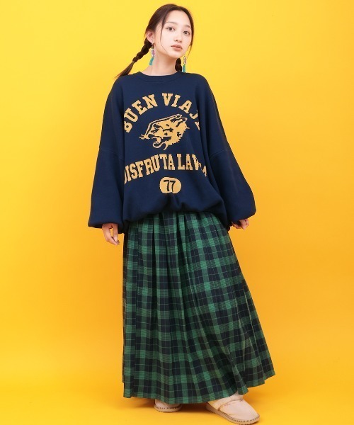 チチカカ（チチカカ）の「Orale! カレッジロゴニットプルオーバー（Tシャツ/カットソー・レディース・ボルドー/ライトグレー/ネイビー・FREE）」の5枚目の写真