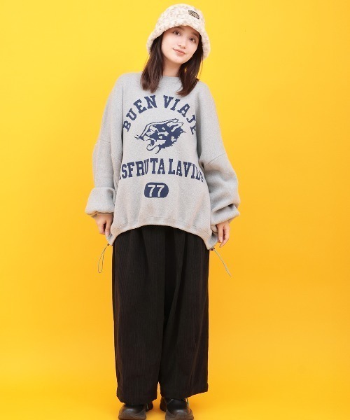 チチカカ（チチカカ）の「Orale! カレッジロゴニットプルオーバー（Tシャツ/カットソー・レディース・ボルドー/ライトグレー/ネイビー・FREE）」の4枚目の写真