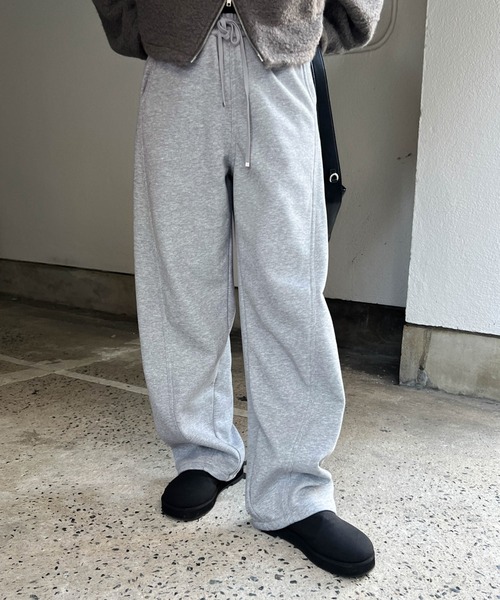 select MOCA(セレクトモカ)の「マシュマロタッチスウェットパンツ(スウェットパンツ・レディース・グレー/アイボリー/ブラック・MEDIUM/LARGE)」の3枚目の写真