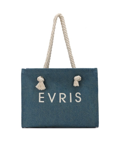 EVRIS（エヴリス）の「【EVRIS / エヴリス】 ロゴファブリック　プリントロープトートバッグ（トートバッグ・レディース・ブラック/アイボリー/ブルー系その他・FREE）」の3枚目の写真