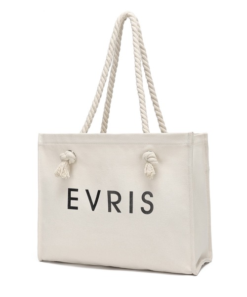EVRIS（エヴリス）の「【EVRIS / エヴリス】 ロゴファブリック　プリントロープトートバッグ（トートバッグ・レディース・ブラック/アイボリー/ブルー系その他・FREE）」の4枚目の写真