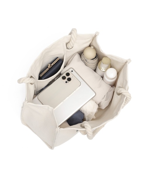 EVRIS（エヴリス）の「【EVRIS / エヴリス】 ロゴファブリック　プリントロープトートバッグ（トートバッグ・レディース・ブラック/アイボリー/ブルー系その他・FREE）」の9枚目の写真