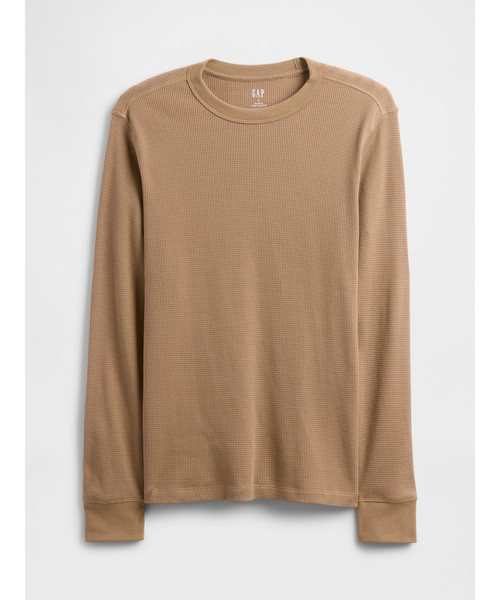 GAP(ギャップ)の「ワッフルニット クルーネックTシャツ(Tシャツ/カットソー・メンズ・チャコールグレー/ブラック/カーキ/ベージュ/ネイビー/キャメル・XS/S/M/L/XL)」の13枚目の写真