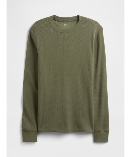 GAP(ギャップ)の「ワッフルニット クルーネックTシャツ(Tシャツ/カットソー・メンズ・チャコールグレー/ブラック/カーキ/ベージュ/ネイビー/キャメル・XS/S/M/L/XL)」の14枚目の写真