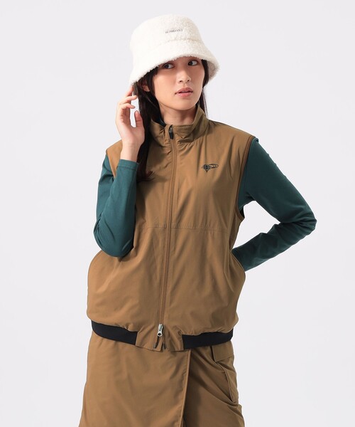 【しまえなが】ビームスゴルフ　2way　リバーシブルベスト　ファー　M しまえなが】ビームスゴルフ 2way リバーシブルベスト ファー M