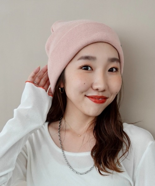 RODEO CROWNS WIDE BOWL（ロデオクラウンズワイドボウル）の「ポイントカラーロゴビーニー（ニットキャップ/ビーニー・レディース・ブラック/ブラウン系その他/ライトピンク/ライトグレー/ブルー・FREE）」の5枚目の写真