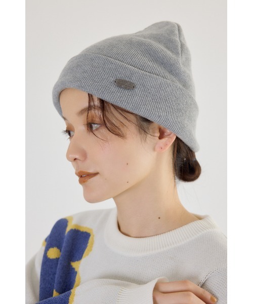 RODEO CROWNS WIDE BOWL（ロデオクラウンズワイドボウル）の「ポイントカラーロゴビーニー（ニットキャップ/ビーニー・レディース・ブラック/ブラウン系その他/ライトピンク/ライトグレー/ブルー・FREE）」の3枚目の写真