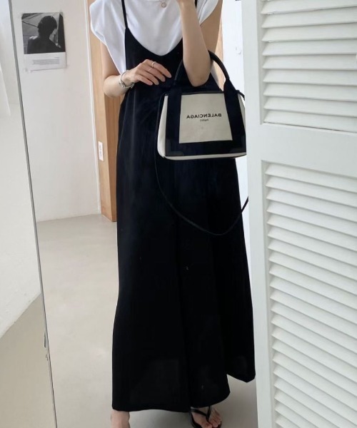 Forcement(フォースメント)の「ゆるっと大人見えワイドキャミサロペット(サロペット/オーバーオール・レディース・ブラック・FREE)」の6枚目の写真