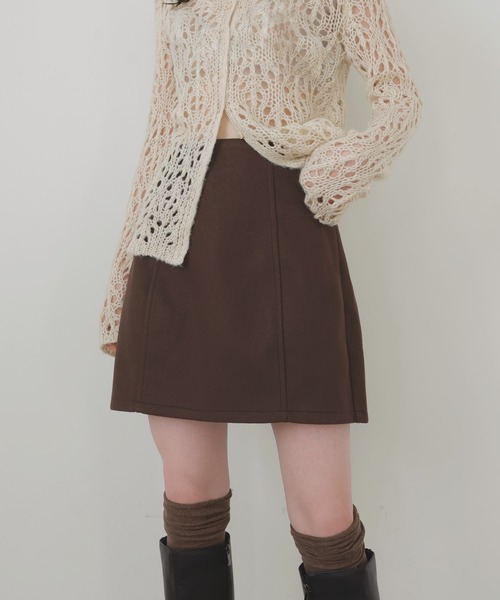 LIAN（リアン）の「ウールライクミニスカート（スカート・レディース・ブラック/チャコールグレー/ブラウン・FREE）」の3枚目の写真