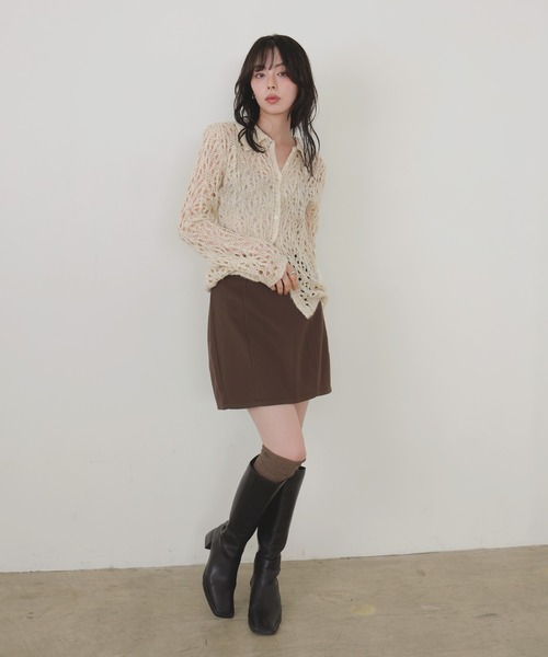 LIAN（リアン）の「ウールライクミニスカート（スカート・レディース・ブラック/チャコールグレー/ブラウン・FREE）」の13枚目の写真