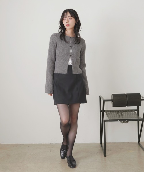 LIAN（リアン）の「ウールライクミニスカート（スカート・レディース・ブラック/チャコールグレー/ブラウン・FREE）」の9枚目の写真