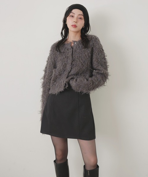 LIAN（リアン）の「ウールライクミニスカート（スカート・レディース・ブラック/チャコールグレー/ブラウン・FREE）」の17枚目の写真