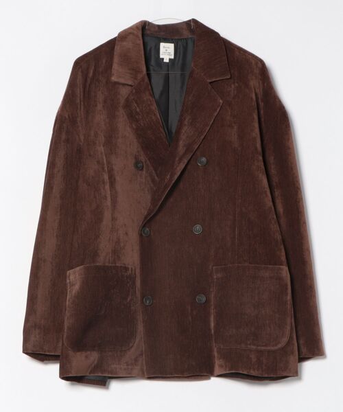 JUGLANS(ユグランス)の「【Revo.】シェニール織り ダブルテーラードジャケット(テーラードジャケット・メンズ・ブラック/ブラウン/グレー・L/M)」の3枚目の写真