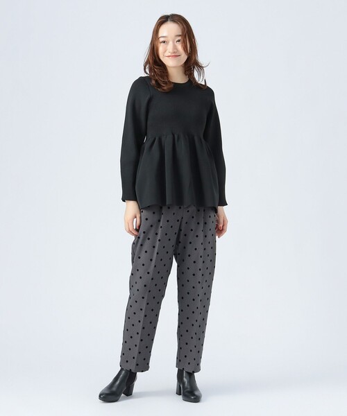 BEAMS HEART（ビームスハート）の「フロッキー ドット パンツ（その他パンツ・レディース・ネイビー/グレー・FREE）」の3枚目の写真