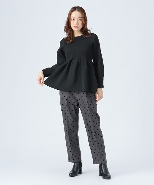 BEAMS HEART（ビームスハート）の「フロッキー ドット パンツ（その他パンツ・レディース・ネイビー/グレー・FREE）」の4枚目の写真