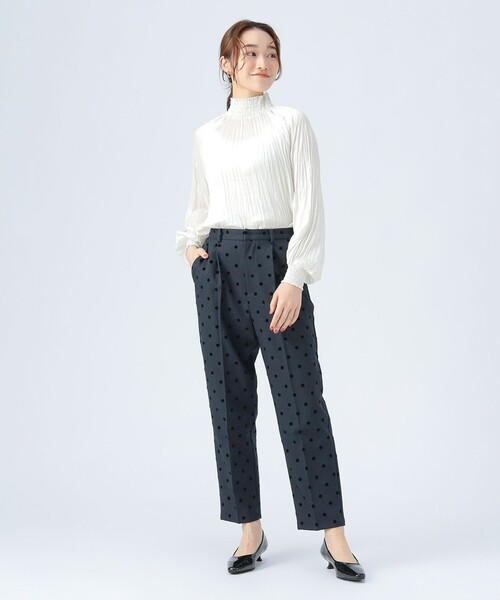 BEAMS HEART（ビームスハート）の「フロッキー ドット パンツ（その他パンツ・レディース・ネイビー/グレー・FREE）」の7枚目の写真