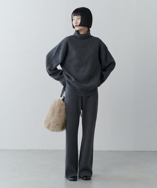 Lui's（ルイス）の「タートルネックニットプルオーバー（ニット/セーター・レディース・チャコールグレー/ライトグレー/ブラック・FREE）」の17枚目の写真
