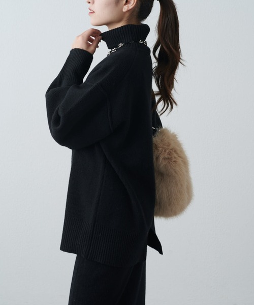 Lui's（ルイス）の「タートルネックニットプルオーバー（ニット/セーター・レディース・チャコールグレー/ライトグレー/ブラック・FREE）」の20枚目の写真