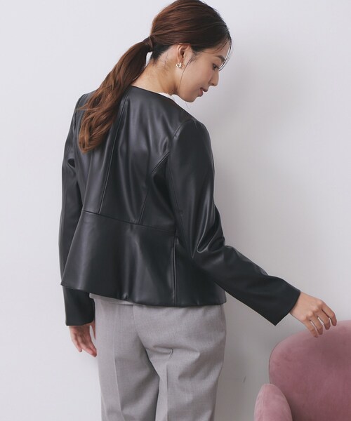 1er ノーカラー ブラックジャケット 38 TAAKK - 【ラスト1点】NO COLLAR JACKET / ノーカラージャケット