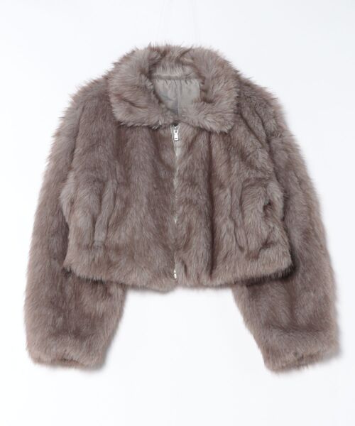 SpRay（スプレイ）の「MIXファースタンドジップブルゾン（ブルゾン・レディース・モカ/ベージュ/アイボリー/チャコール・FREE）」の14枚目の写真