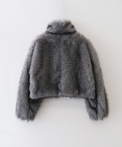 SpRay（スプレイ）の「MIXファースタンドジップブルゾン（ブルゾン・レディース・モカ/ベージュ/アイボリー/チャコール・FREE）」の5枚目の写真