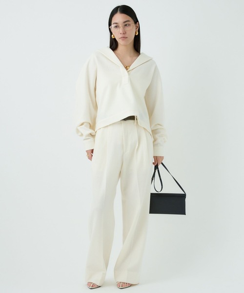 Chaos（カオス）の「Chaos(カオス)/ ◇金子綾さんYouTube紹介◇　バランサールームパンツ 【セットアップ可】（スラックス・レディース・チャコールグレー/アイボリー・38/36）」の4枚目の写真