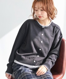 【洗える】レイヤード風カーデライクトップス