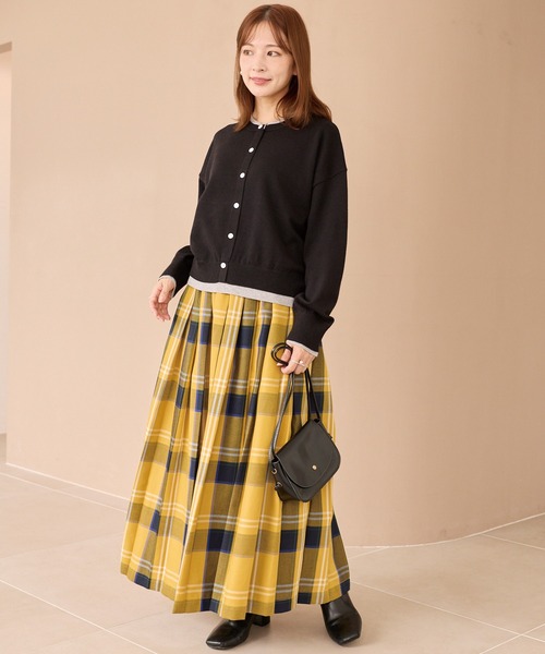 LAVEANGE（ラビアンジェ）の「【洗える】レイヤード風カーデライクトップス（ニット/セーター・レディース・ブラック/チャコールグレー/ブラウン・F/4L/3L）」の20枚目の写真