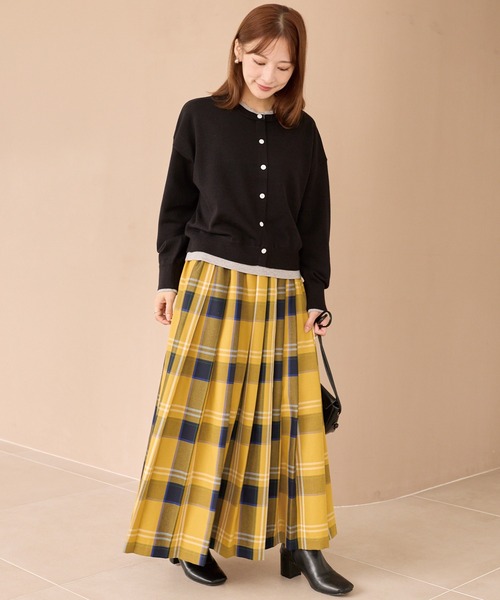 LAVEANGE（ラビアンジェ）の「【洗える】レイヤード風カーデライクトップス（ニット/セーター・レディース・ブラック/チャコールグレー/ブラウン・F/4L/3L）」の21枚目の写真