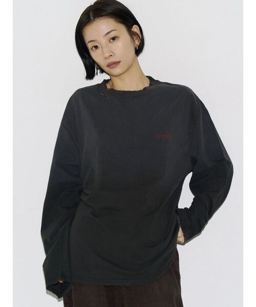 VEQUM（VEQUM）の「【VEQUM】LONG SLEEVE T SHIRT（Tシャツ/カットソー・レディース・ブラック/ホワイト/ブラウン・FREE）」の2枚目の写真