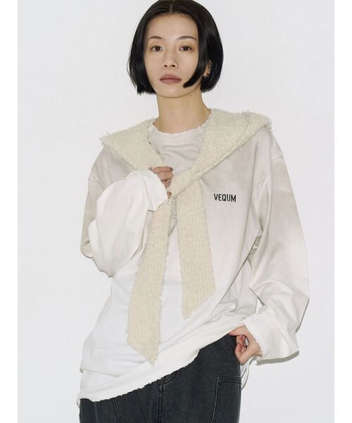VEQUM（VEQUM）の「【VEQUM】LONG SLEEVE T SHIRT（Tシャツ/カットソー・レディース・ブラック/ホワイト/ブラウン・FREE）」の4枚目の写真