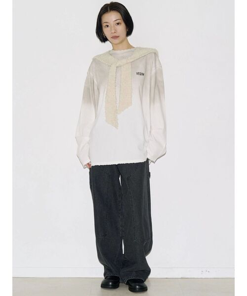 VEQUM（VEQUM）の「【VEQUM】LONG SLEEVE T SHIRT（Tシャツ/カットソー・レディース・ブラック/ホワイト/ブラウン・FREE）」の8枚目の写真