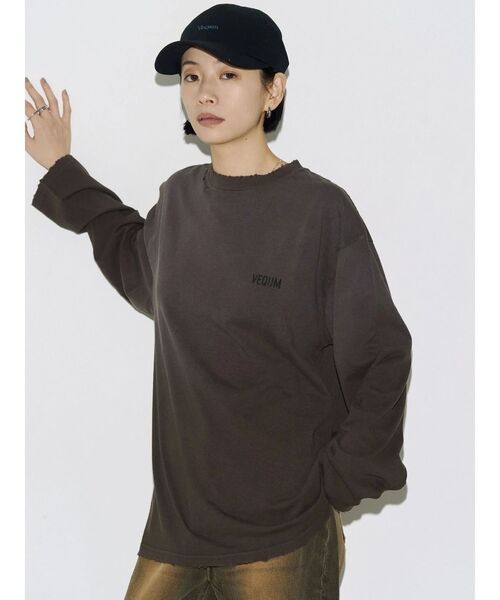 VEQUM（VEQUM）の「【VEQUM】LONG SLEEVE T SHIRT（Tシャツ/カットソー・レディース・ブラック/ホワイト/ブラウン・FREE）」の9枚目の写真