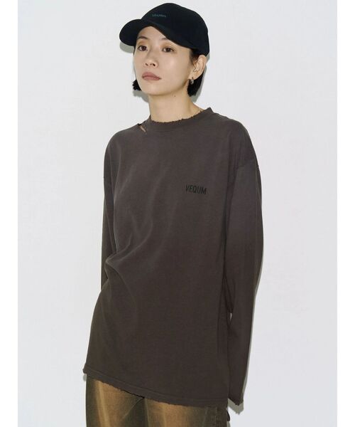 VEQUM（VEQUM）の「【VEQUM】LONG SLEEVE T SHIRT（Tシャツ/カットソー・レディース・ブラック/ホワイト/ブラウン・FREE）」の10枚目の写真