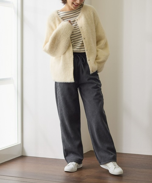 Tuche(トゥシェ)の「Tuche/トゥシェ ワイドパンツ 裏起毛 ストレッチ(その他パンツ・レディース・オフホワイト/チャコールグレー・MEDIUM/LARGE)」の2枚目の写真