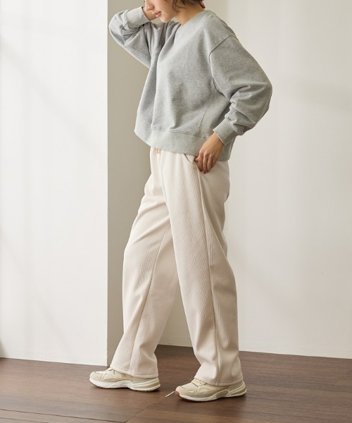 Tuche(トゥシェ)の「Tuche/トゥシェ ワイドパンツ 裏起毛 ストレッチ(その他パンツ・レディース・オフホワイト/チャコールグレー・MEDIUM/LARGE)」の15枚目の写真
