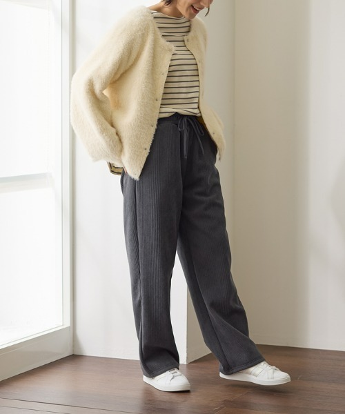 Tuche(トゥシェ)の「Tuche/トゥシェ ワイドパンツ 裏起毛 ストレッチ(その他パンツ・レディース・オフホワイト/チャコールグレー・MEDIUM/LARGE)」の5枚目の写真