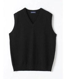 TRANS CONTINENTS（トランスコンチネンツ）の「TRANS CONTINENTS BIZニット　Vネックベスト　ブラック/グレー/ネイビー（ベスト・メンズ）」