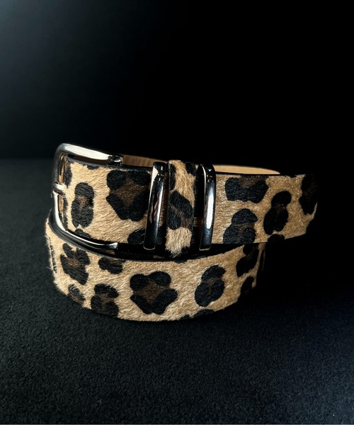 セール】G 10A17 レオパード柄 ハラコ調 ベルト 豹柄（ベルト