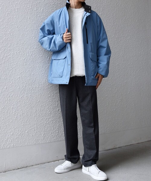 セール】SHIPS any:〈撥水/防風等〉多機能 中綿 2トーン スタンド