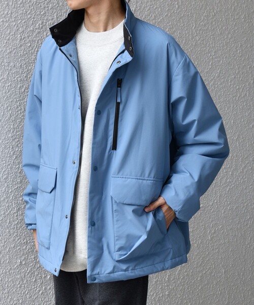 セール】SHIPS any:〈撥水/防風等〉多機能 中綿 2トーン スタンド