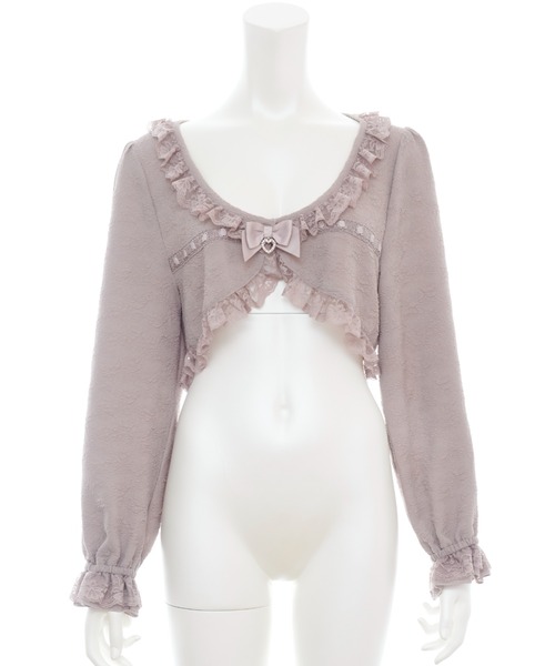 Secret Honey（シークレットハニー）の「ローズ柄ショートボレロ（Tシャツ/カットソー・レディース・ブラック/オフホワイト/ピンク・FREE）」の8枚目の写真