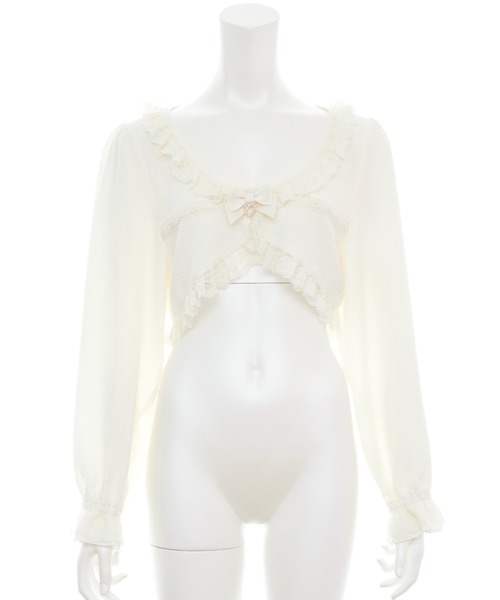 Secret Honey（シークレットハニー）の「ローズ柄ショートボレロ（Tシャツ/カットソー・レディース・ブラック/オフホワイト/ピンク・FREE）」の9枚目の写真