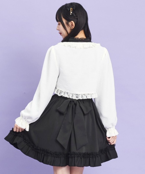 Secret Honey（シークレットハニー）の「ローズ柄ショートボレロ（Tシャツ/カットソー・レディース・ブラック/オフホワイト/ピンク・FREE）」の5枚目の写真