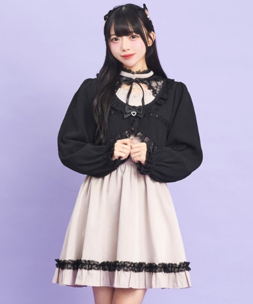 Secret Honey（シークレットハニー）の「ローズ柄ショートボレロ（Tシャツ/カットソー・レディース・ブラック/オフホワイト/ピンク・FREE）」の12枚目の写真